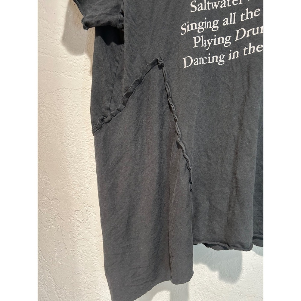 Wildfox This Mermaid Likes Asymmetrical Deconstructed Graphic Tee Gray XS - Picture 3 of 6